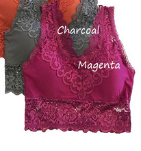 Load image into Gallery viewer, Padded Lace Bralette - PLUS SIZE (4 Colours)