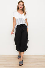 Load image into Gallery viewer, Striped Knit & Woven Mix Top