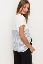 Load image into Gallery viewer, Striped Knit & Woven Mix Top