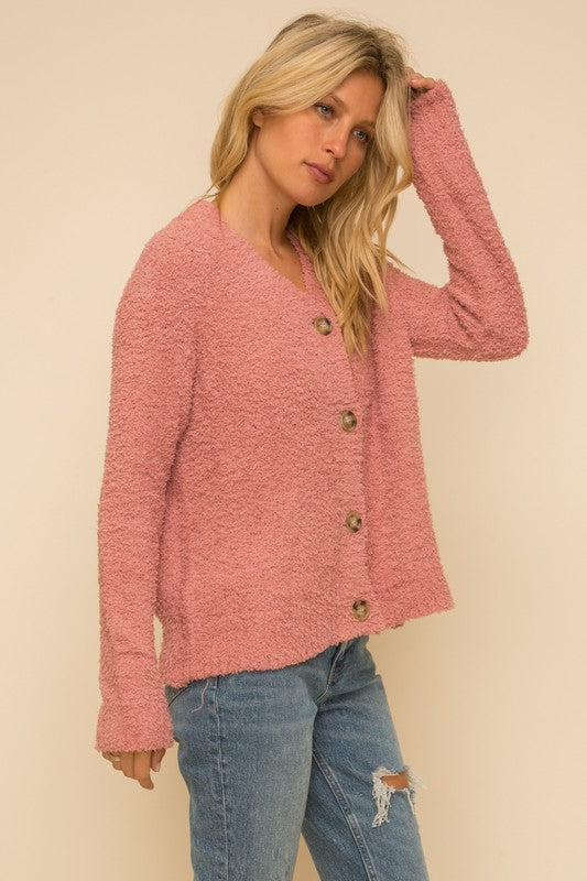 LONG TEXTURED CARDIGAN