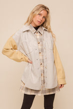 Load image into Gallery viewer, Colour Block Brush Textured Shirt Coat