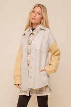 Load image into Gallery viewer, Colour Block Brush Textured Shirt Coat