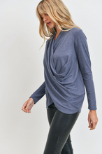 Load image into Gallery viewer, Hi Lo Surplice Brushed Knit Ribbed LS (3 Colours)