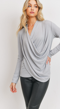 Load image into Gallery viewer, Hi Lo Surplice Brushed Knit Ribbed LS (3 Colours)