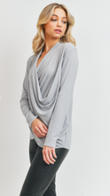 Load image into Gallery viewer, Hi Lo Surplice Brushed Knit Ribbed LS (3 Colours)