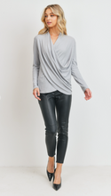 Load image into Gallery viewer, Hi Lo Surplice Brushed Knit Ribbed LS (3 Colours)