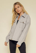 Load image into Gallery viewer, Zipper Front Shacket With Pockets