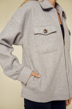 Load image into Gallery viewer, Zipper Front Shacket With Pockets