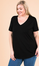Load image into Gallery viewer, EC Modal SS V Neck - Plus Size (9 Colours)