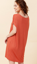 Load image into Gallery viewer, V Neck Dolman SS Shift Mini Dress/Long Top
