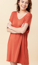 Load image into Gallery viewer, V Neck Dolman SS Shift Mini Dress/Long Top