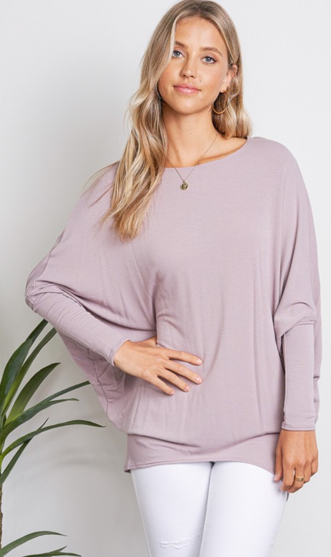 French Terry Dolman Sleeve Top