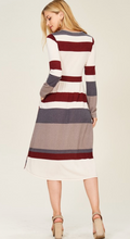 Load image into Gallery viewer, Striped Sweater Dress with Pockets