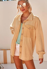 Load image into Gallery viewer, Oversized Knit Lightweight Shacket with Raw Edge Detail - Yellow