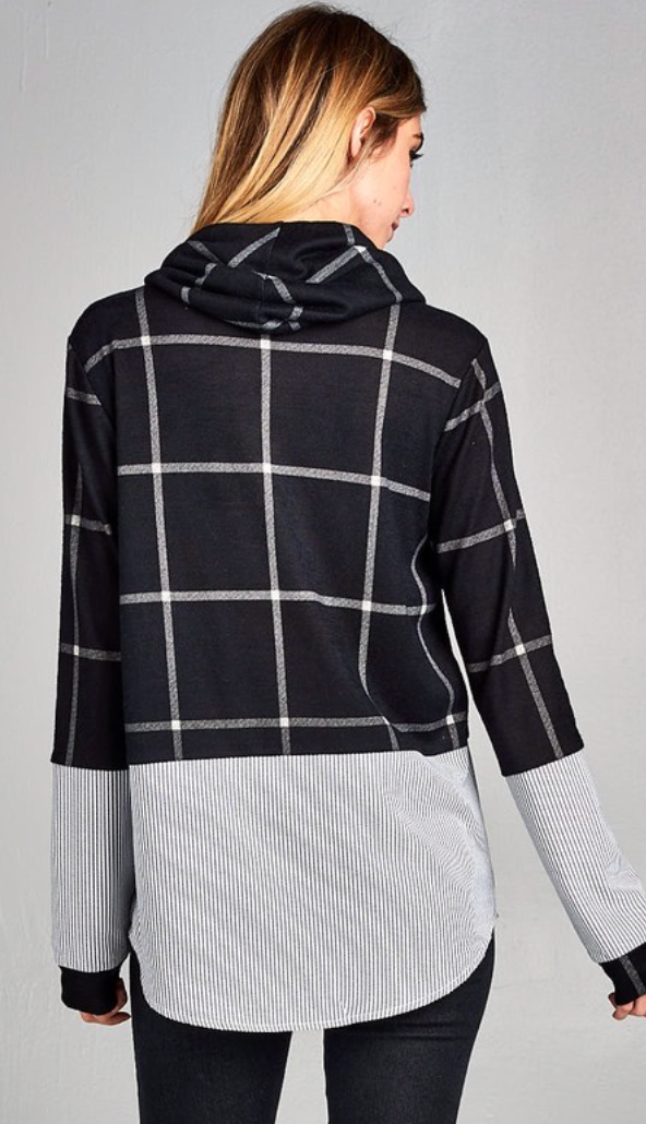 Plaid zip 2025 up hoodie