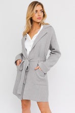Load image into Gallery viewer, Sweater Coat with Waist Tie