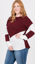 Load image into Gallery viewer, Colour Block LS Sweater - Plus Size (2 Colours)