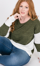 Load image into Gallery viewer, Colour Block LS Sweater - Plus Size (2 Colours)