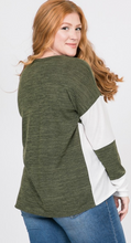 Load image into Gallery viewer, Colour Block LS Sweater - Plus Size (2 Colours)