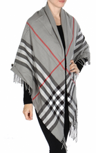 Load image into Gallery viewer, Large Checkered Square Blanket Scarf/Wrap