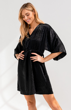 Load image into Gallery viewer, Kimono Sleeve V-neck Elastic Waist Dress