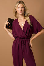 Load image into Gallery viewer, Dolman Sleeve Surplice Jumpsuit