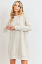 Load image into Gallery viewer, Cable Knit Long Sleeve Shift Dress (2 Colours)