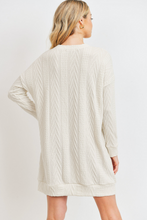 Load image into Gallery viewer, Cable Knit Long Sleeve Shift Dress (2 Colours)