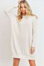 Load image into Gallery viewer, Cable Knit Long Sleeve Shift Dress (2 Colours)