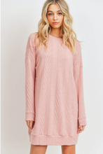 Load image into Gallery viewer, Cable Knit Long Sleeve Shift Dress (2 Colours)