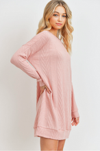 Load image into Gallery viewer, Cable Knit Long Sleeve Shift Dress (2 Colours)
