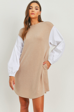 Load image into Gallery viewer, Balloon Sleeves French Terry Pocket Knit Dress (2 Colours)