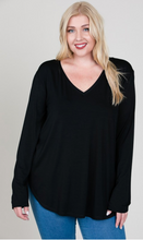 Load image into Gallery viewer, EC Modal LS V Neck Top - Plus Size (5 Colours)