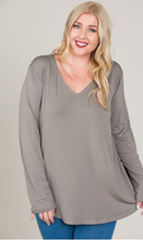 Load image into Gallery viewer, EC Modal LS V Neck Top - Plus Size (5 Colours)