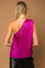 Load image into Gallery viewer, Sun Burst Pleated One Shoulder Blouse