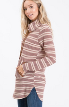 Load image into Gallery viewer, Yarn Dye Texture Stripe Hacci Tunic Top (2 Colours)