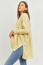 Load image into Gallery viewer, Brushed Knit Contrast Rib Open Side Top (2 Colours)