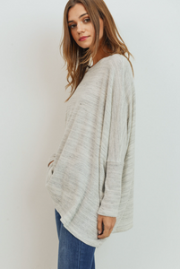 Brushed Marbled Knit Boxy Top