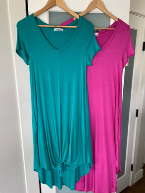 SS V-Neck Easy Dress (2 Colours)