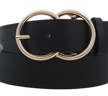 Load image into Gallery viewer, Double O Faux Faux Leather Belt