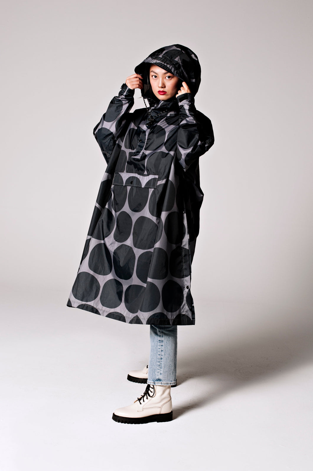 Black Polka Poncho