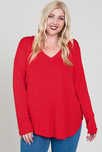 Load image into Gallery viewer, EC Modal LS V Neck Top - Plus Size (5 Colours)