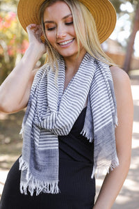 Lightweight Woven Striped Scarf (2 Colours)
