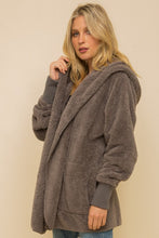 Load image into Gallery viewer, Faux Fur Plush Hooded Cardigan Jacket (3 Colours)