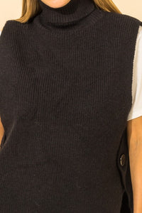 Turtle Neck High-Low Sweater Vest (3 Colours)