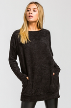 Load image into Gallery viewer, Chenille Long Sleeve Pockets Tunic Top