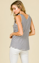 Load image into Gallery viewer, Striped Tank with Shoulder Tie Detail
