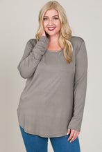 Load image into Gallery viewer, EC Modal LS Scoop Neck Top - Plus Size (6 Colours)