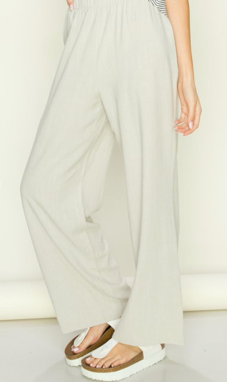 High Waist Linen Trouser