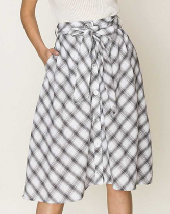 New plaid midi clearance skirt